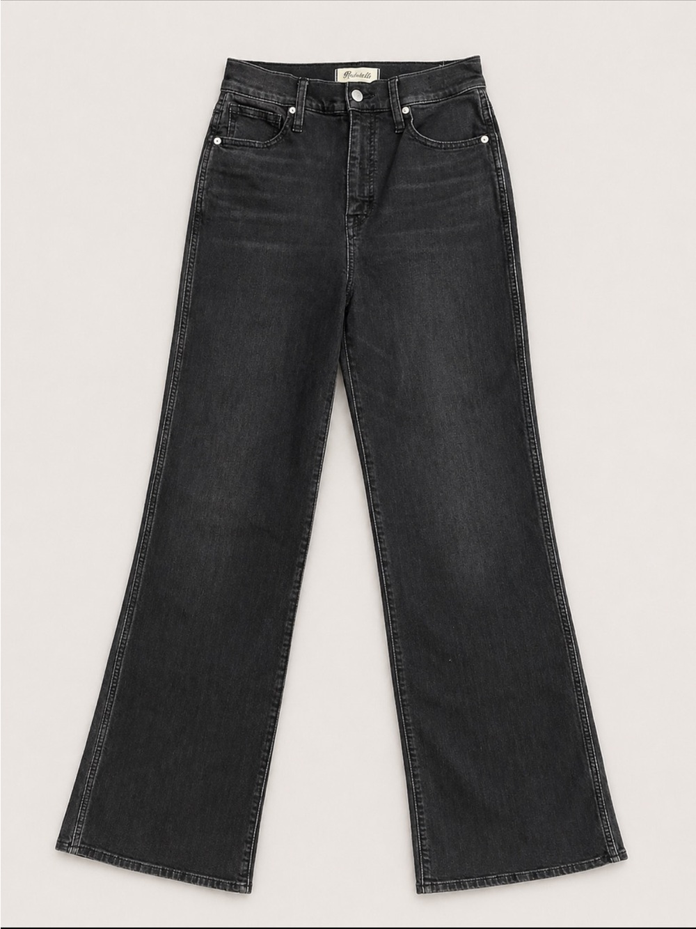 Madewell Washed Black Wide-Leg Flare Jeans